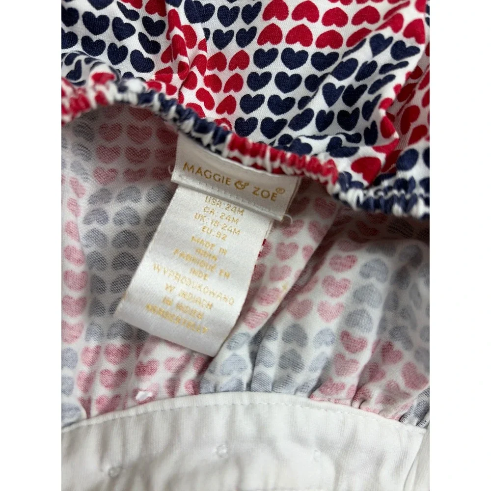 Maggie & Zoe Toddler‎ Girls Heart Checkered Halter Dress Red Navy White 24M